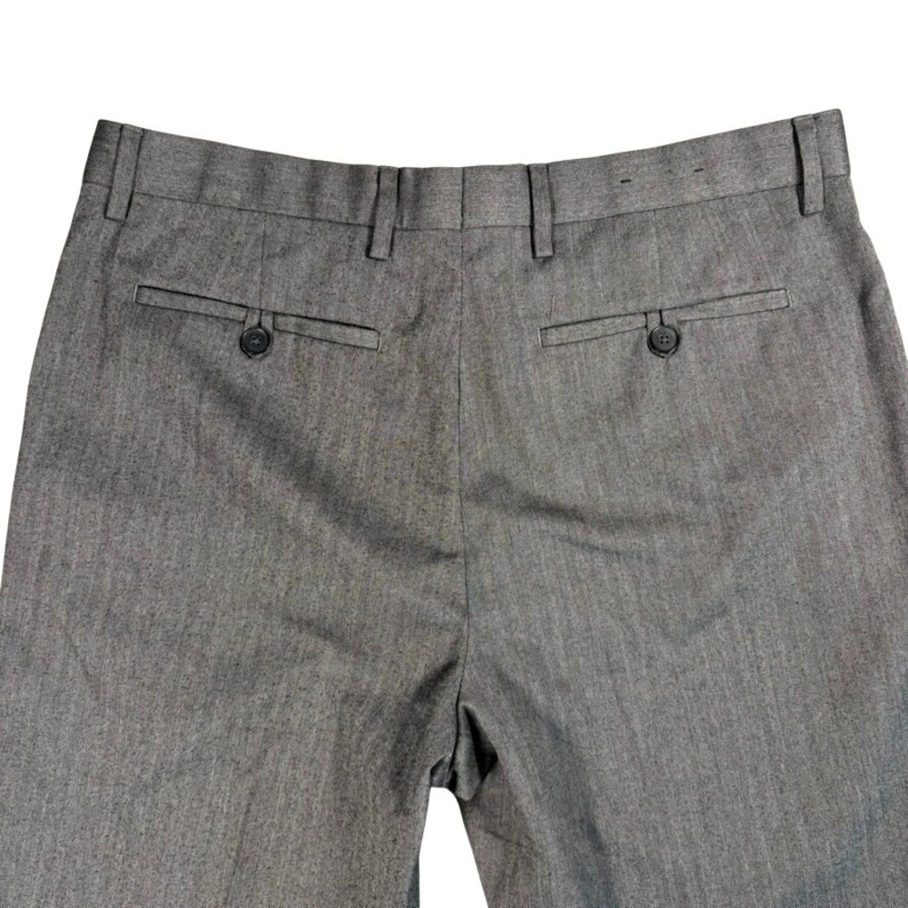Banana Republic Mens 33x32 Dress Pants Grey Herringbone Tailored‎ Fit Flat Front - Picture 9 of 11
